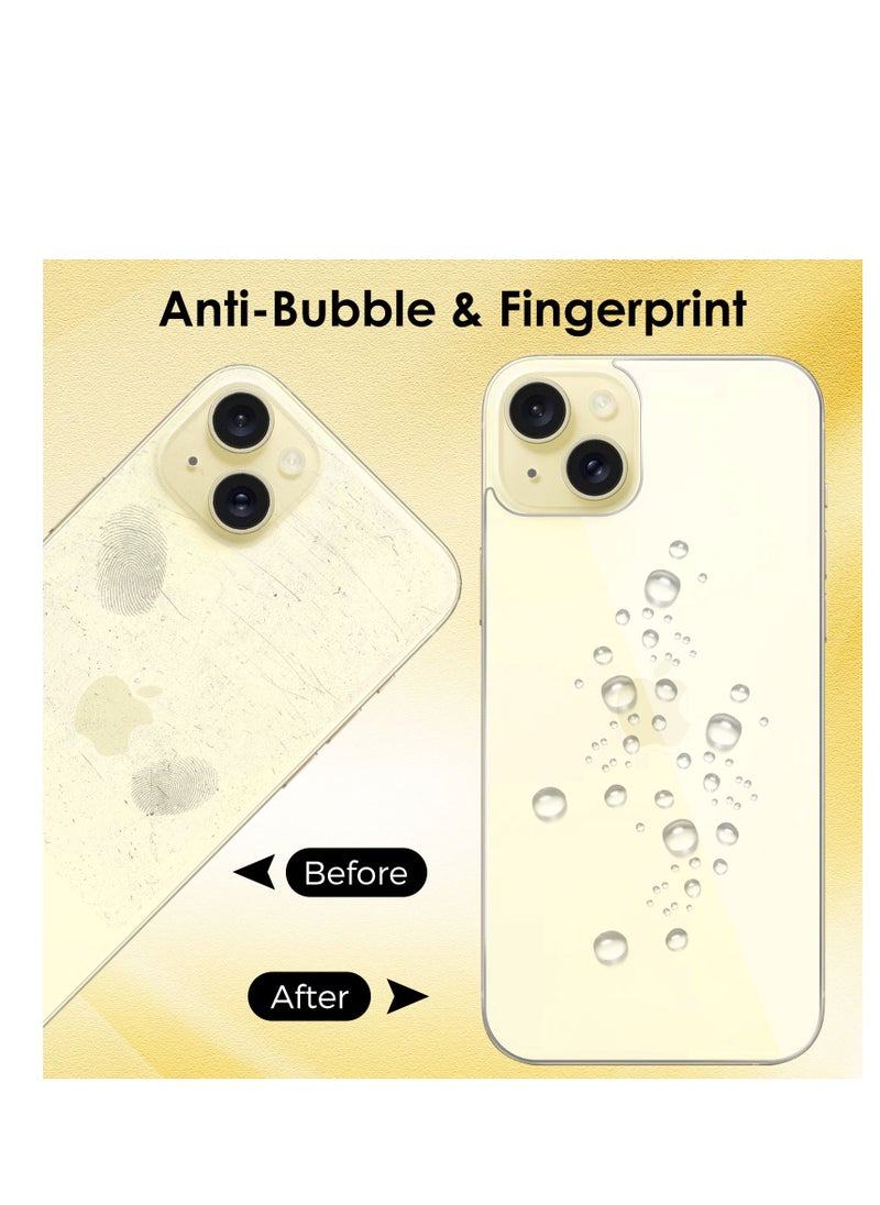 Generic - 3 in 1 Screen Protector for iPhone 15 Plus, Front and Back Tempered Glass Screen Protector, Camera Lens Protector Ultra Thin Bubble Free(6.7 inch) - Image 1