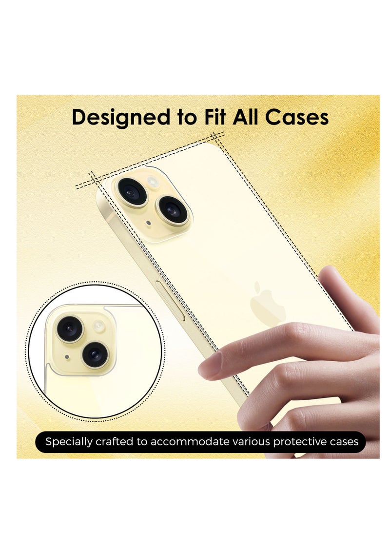 Generic - 3 in 1 Screen Protector for iPhone 15 Plus, Front and Back Tempered Glass Screen Protector, Camera Lens Protector Ultra Thin Bubble Free(6.7 inch) - Image 1