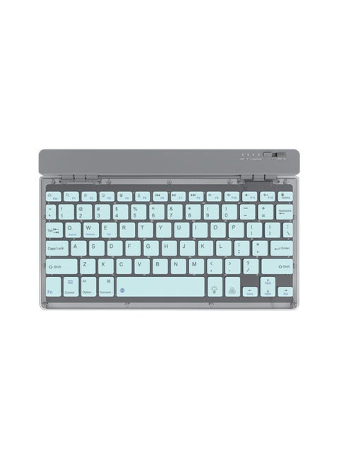Private Mode Wireless Bluetooth Keyboard Ergonomic Office Mute Keyboard Tablet External Backlit Keyboard-Color:Sky Blue