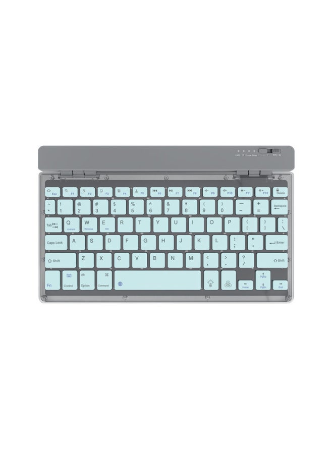 Generic - Private Mode Wireless Bluetooth Keyboard Ergonomic Office Mute Keyboard Tablet External Backlit Keyboard-Color:Sky Blue - Image 1