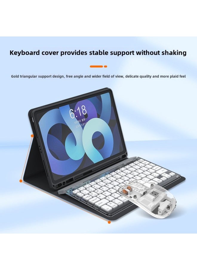 Generic - Private Mode Wireless Bluetooth Keyboard Ergonomic Office Mute Keyboard Tablet External Backlit Keyboard-Color:Sky Blue - Image 1