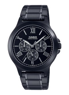 CASIO Analog Round Black Stainless Steel Band Men's Watch MTP-V300B-1 