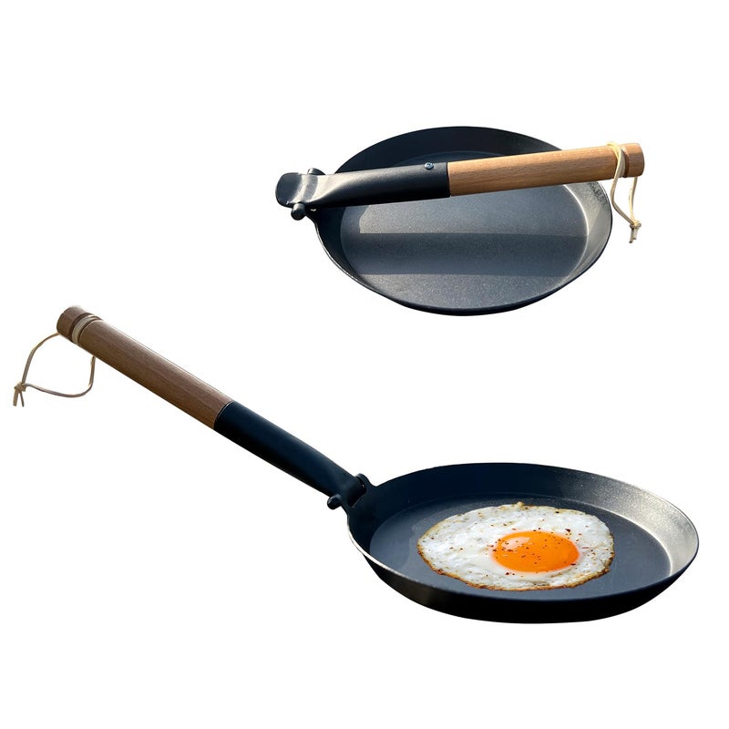 Keleday 82 Inch PreSeasoned Cast Iron Folding Skillet  Portable NonStick Pan for Indoor Outdoor Cooking Camping BBQ Picnics  Fits All Stovetops Oven Safe  Easy Clean