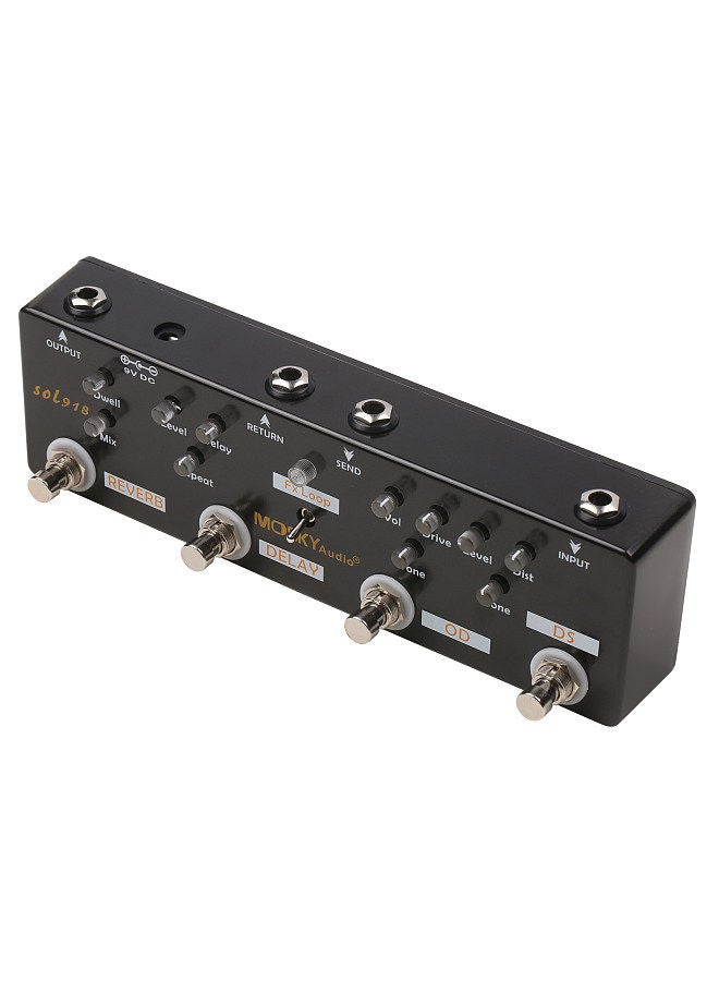 Generic Audio SOL918 5-in-1 Multi Effect Pedal Combined Effect Guitar Pedal True Bypass Multi-in-one Combined Effect Device Reverb Delay FX Loop Overdrive Distortion  - Image 4