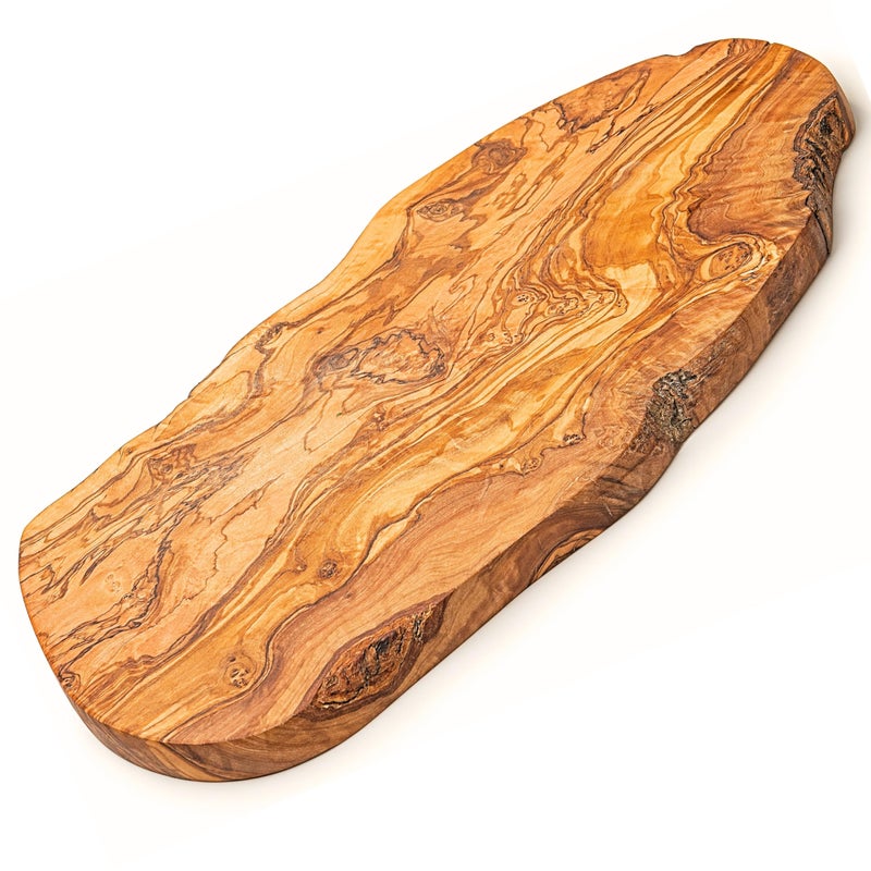 Erreke Wooden Chopping Boards Handmade Natural Olive Wood Chopping Board Serve or Chop Food Large Wooden Cutting Boards Barbecue Cheese Bread Artisanal Mediterranean Style 39x18 cm