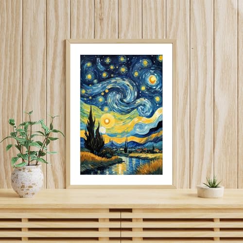 Yanfairy Starry Night Diamond Art Painting Kits for Adults, Full Drill Diamond Dots Paintings for Beginners, Round 5D Paint with Diamonds Pictures Gem Art Painting Kits DIY Crafts Kits 12x16inch - Image 2