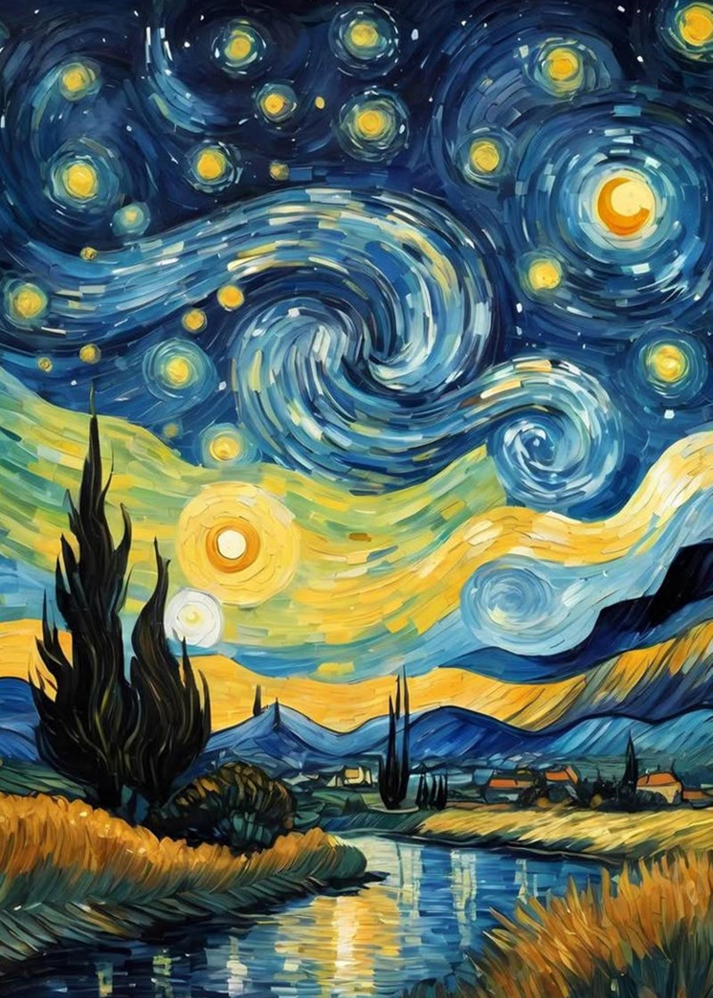 Yanfairy Starry Night Diamond Art Painting Kits for Adults, Full Drill Diamond Dots Paintings for Beginners, Round 5D Paint with Diamonds Pictures Gem Art Painting Kits DIY Crafts Kits 12x16inch - Image 1