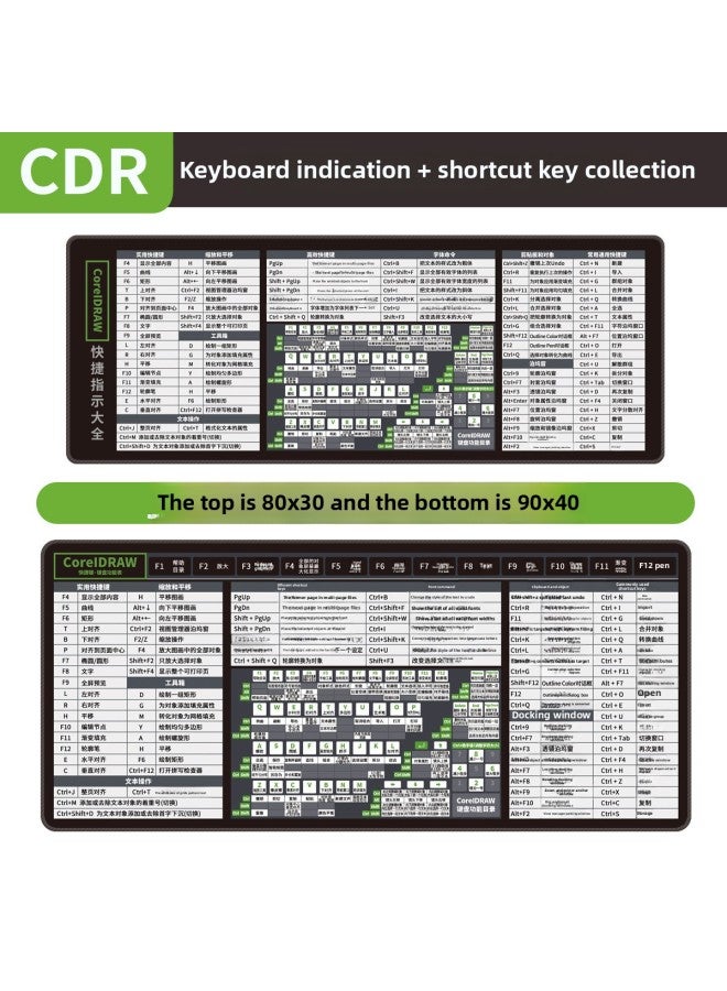 Generic CAD Mouse Pad Shortcut Keys Pr Desk Pad Ps Keyboard Computer ...