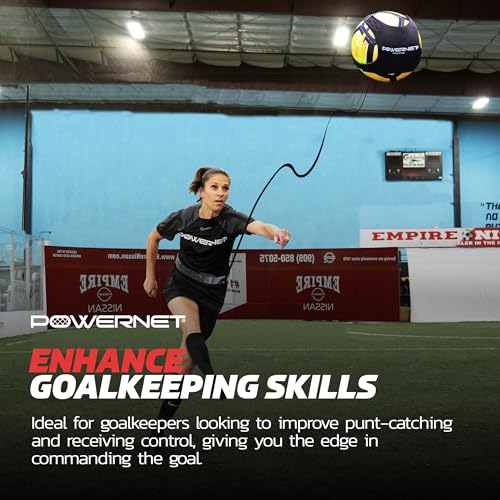 PowerNet Solo Rebounder, Adjustable Soccer Ball Skill Trainer for Kicking, Throwing & Juggling, Indoor Outdoor Soccer Training Equipment, Fits Ball Sizes 3, 4, and 5 - Image 4