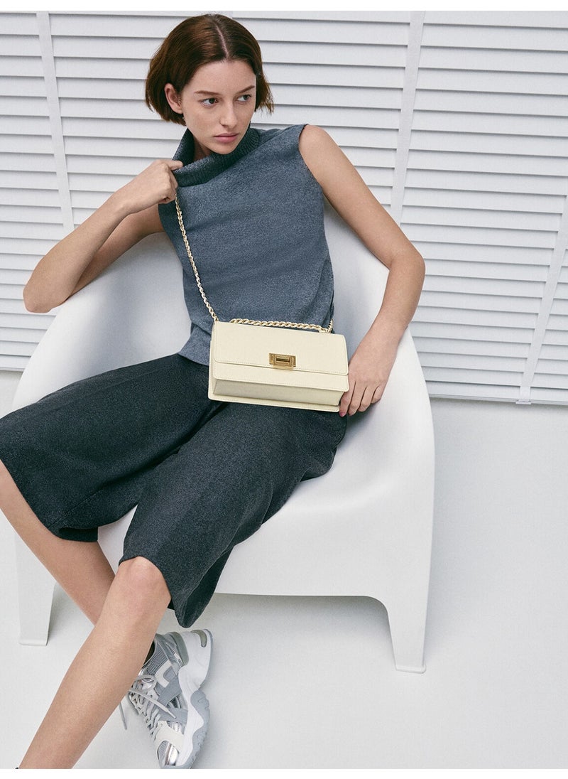 Charles & Keith Charles & Keith Everline Braided-Strap Shoulder Bag & Crossbody Bag for Women - Cream  - Image 4