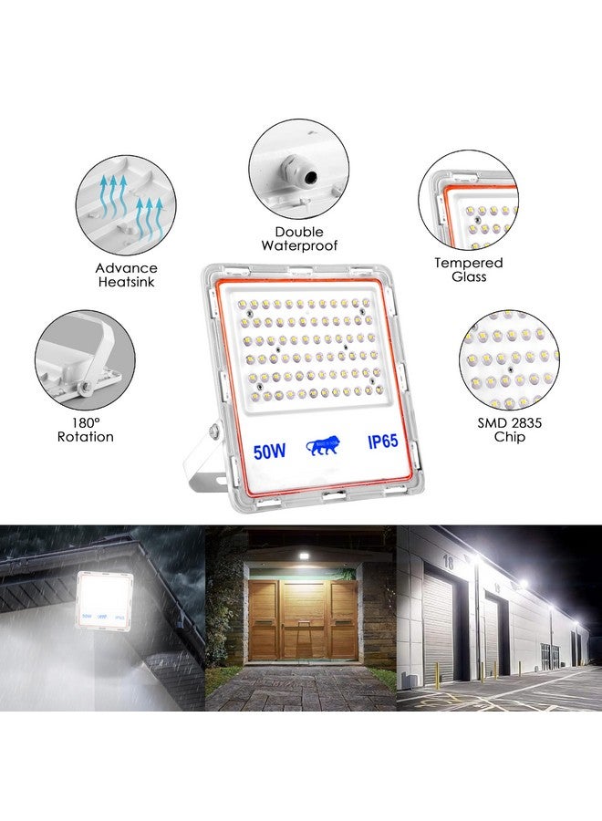 Gesto جستو 50 واط ضوء الفيض العدسي - أضواء LED مقاومة للماء IP66 مع شعاع واسع 120 | ضوء هالوجين، ضوء تركيز للفناء، المعرض، المتجر، المصنع، الحديقة، المعبد، الخيمة، المستودع، ملعب (أبيض بارد) - عبوة من 4 - Image 3