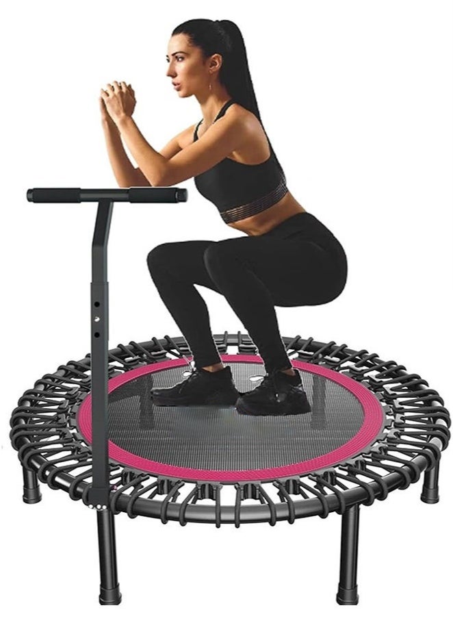 Arababy 40 Fitness Trampoline, Indoor Mini Trampoline with Adjustable 3 Height Handle Stable u0026 Quiet Recreational Trampolines for Adults Kids Max Load 200KG  - Image 1