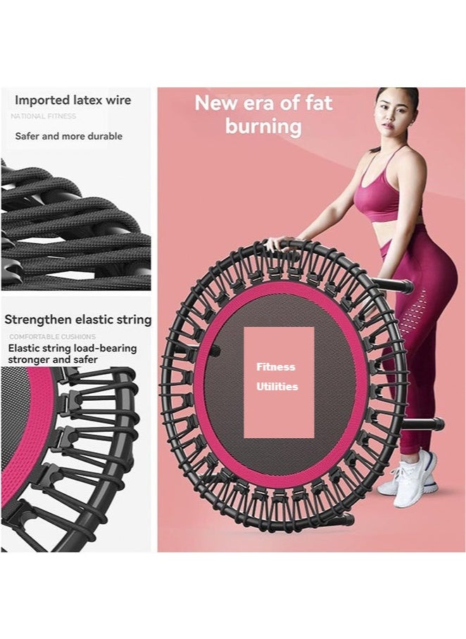 Arababy 40 Fitness Trampoline, Indoor Mini Trampoline with Adjustable 3 Height Handle Stable u0026 Quiet Recreational Trampolines for Adults Kids Max Load 200KG  - Image 2