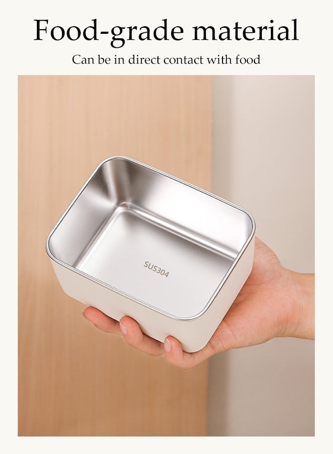 DUNISO 2Pcs Stainless Steel Insulated Lunch Box Leakproof Bento Box Set with Lunch Bag 2 Tiers Bento Boxes Portable Food Container Reusable Bento Lunch Box for School Office Camping Outdoor， Microwaveable Safe - Image 5