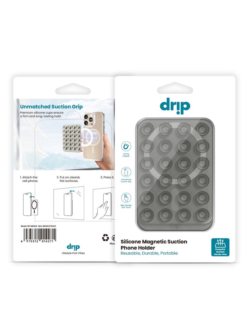 DRIP Silicone Magnetic Suction Phone Holder - MagSafe Compatible, Strong Adhesion, Reusable, Durable, and Portable - Ideal for Flat Surfaces, Mirrors, and Windows - Image 2