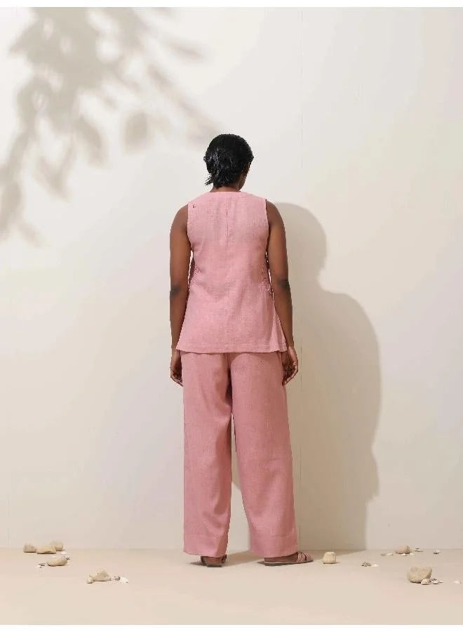 trueBrowns trueBrowns Camellia Pink Crochet Natural Cotton Co-ord Set