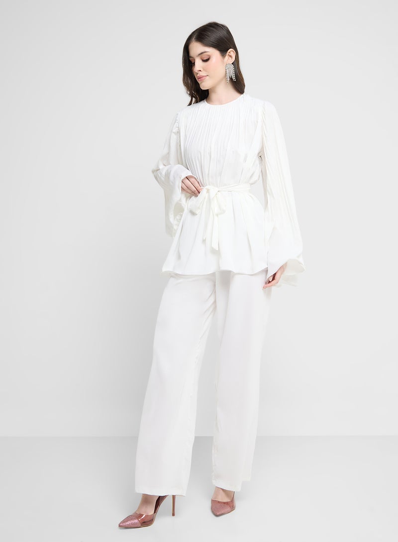 Khizana Pleated Top & Pant Set - Image 1
