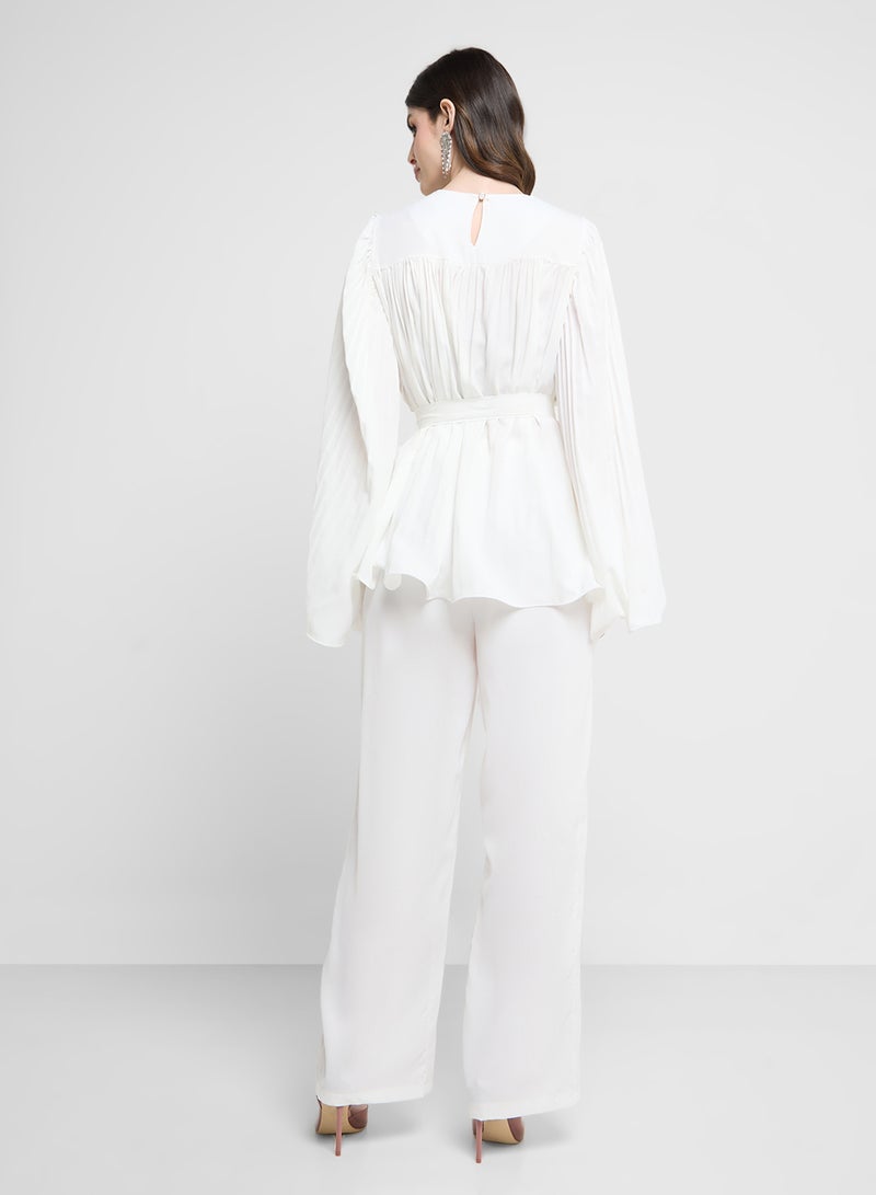 Khizana Pleated Top & Pant Set - Image 2