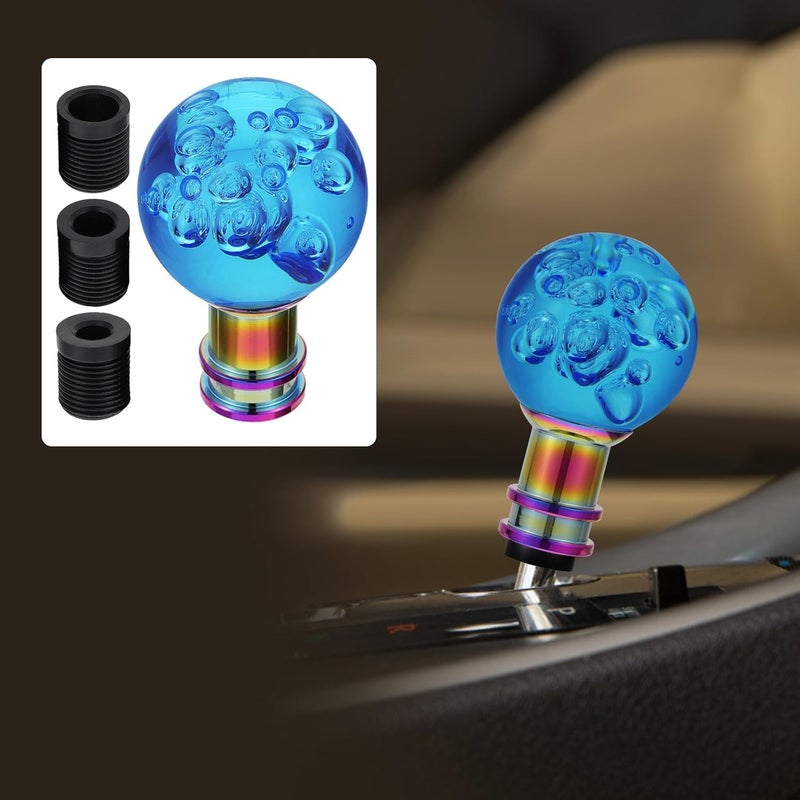 FUOYLOO Crystal Acrylic Round Car Gear Shift Knob with 3 M8 M10 Large Adapter Sizes, Bubble Manual Transmission Shifter Head for Automotive Interior Accessories - Image 4