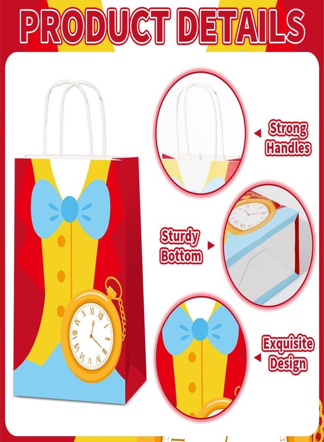 MinFyberd 12Pcs Wonderland Party Favor Bags Wonderland Paper Gift Bags Tea Party Goodie Snack Treat Bag with Handles for Tea Theme Parties Fairy Birthday Baby Shower Favors Supplies Decorations - Image 3