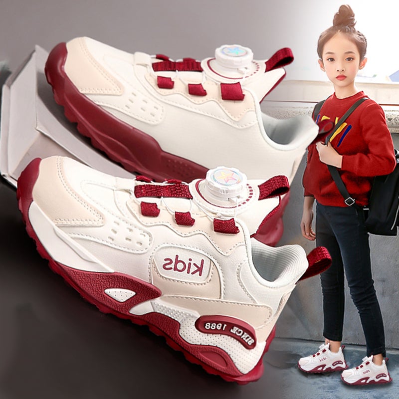 Girls' Shoes Spring Children'S Red New Year Shoes Girls' Sports Dad Shoes Big Children'S White Shoes - Image 2