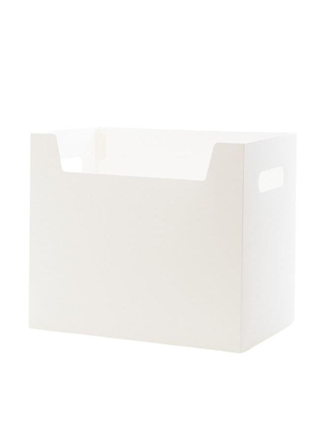 Office White Desktop Organizer Folding Paper File Storage Rack with Dual Handles for Students
