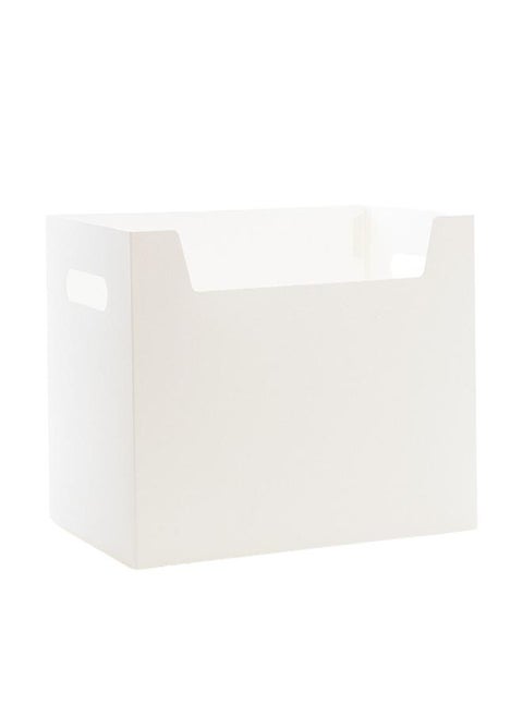 Office White Desktop Organizer Folding Paper File Storage Rack with Dual Handles for Students