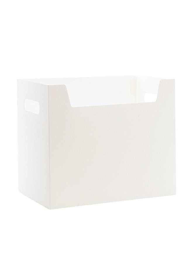 Office White Desktop Organizer Folding Paper File Storage Rack with Dual Handles for Students