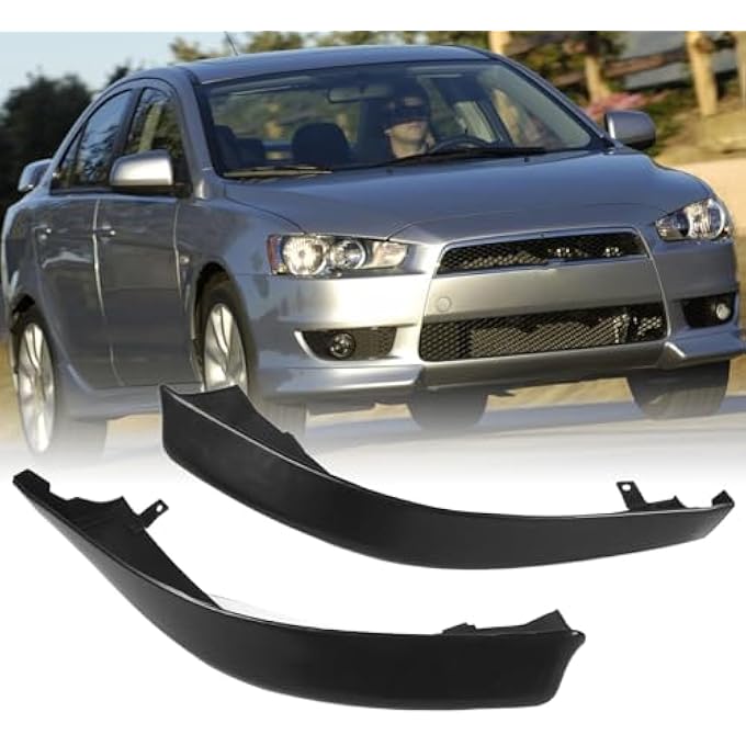 Cryfokt 2 Pieces Style Front Bumper Lip Side Splitter Caps for MitsubishiLancer DE GTS ES VR X Aspire Sedan Wagon, 2007 to 2015, R Style Front Bumper Lip Spoiler Splitter Side Body Kit - Image 5