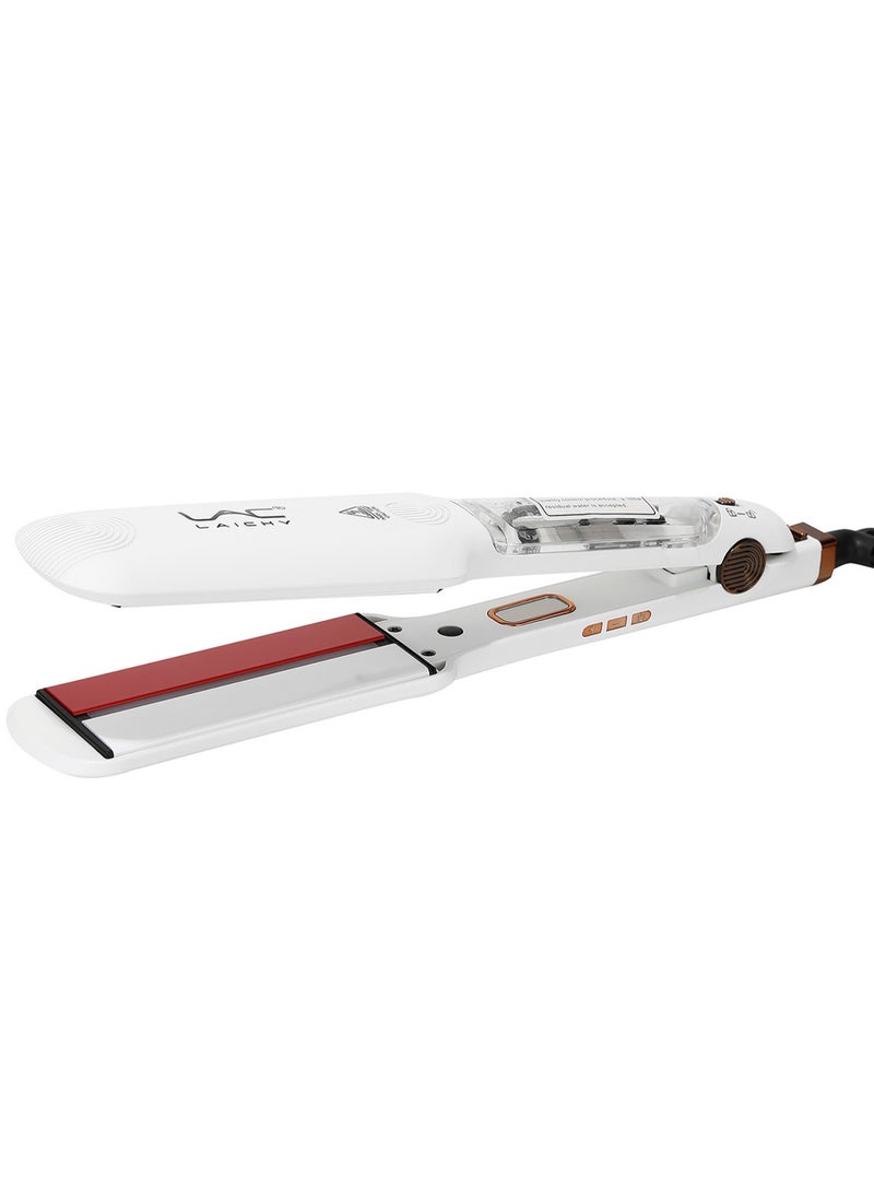 LAC - Steam Straightener for Hair, Professional Steam Flat Iron Salon Ceramic Tourmaline Vapor Steam Ionic Straightening Iron 2 in 1 Hair Straightener and Curler Dual Voltage Adjustable Temp - Image 1