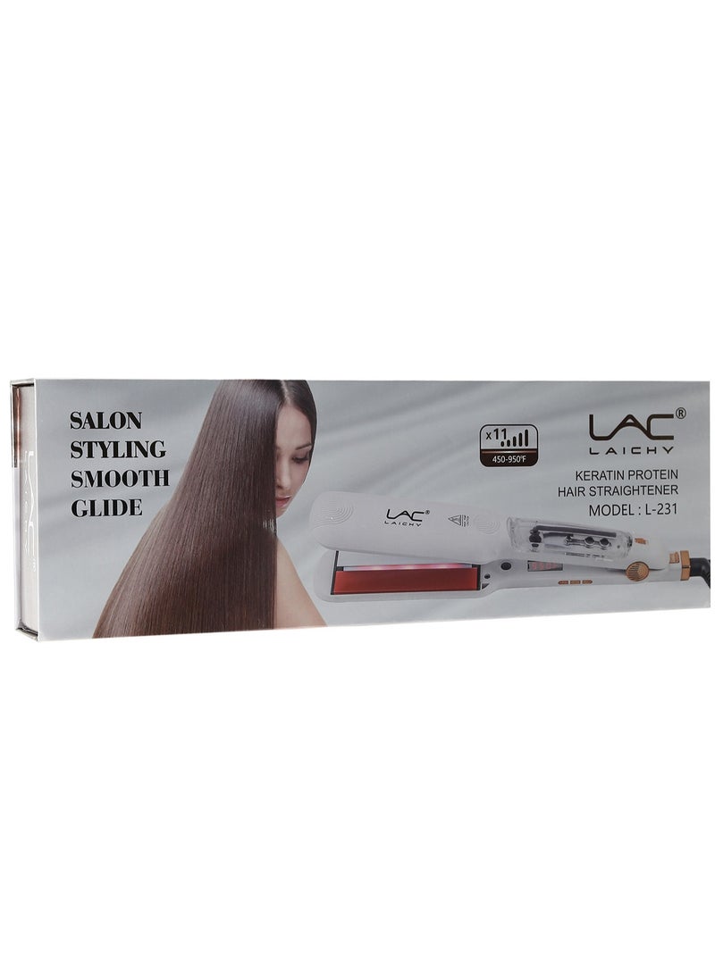 LAC - Steam Straightener for Hair, Professional Steam Flat Iron Salon Ceramic Tourmaline Vapor Steam Ionic Straightening Iron 2 in 1 Hair Straightener and Curler Dual Voltage Adjustable Temp - Image 1
