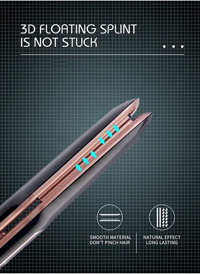 LAC - Steam Straightener for Hair, Professional Steam Flat Iron Salon Ceramic Tourmaline Vapor Steam Ionic Straightening Iron 2 in 1 Hair Straightener and Curler Dual Voltage Adjustable Temp - Image 1