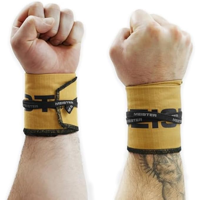 Meister Lockdown Wrist Wraps - Adjustable Non-Stretch Support For Weightlifting, Strength & Cross Training - Coyote - Image 2