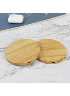 Generic Bamboo 10W/15W Wireless Charging Is Suitable For Apple Android Laser Logo Manufacturers Directly Supply Bamboo And Wood Wireless Charging-Color:Round  - Image 1