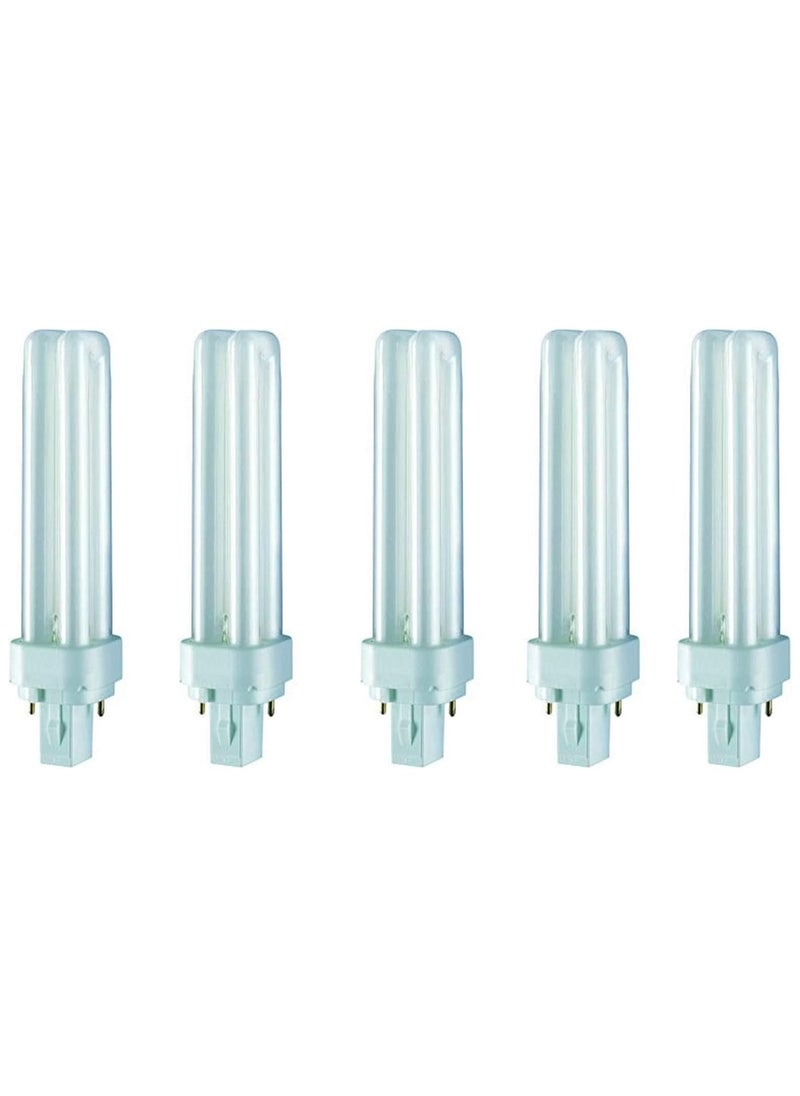 Osram Osram 2 Pin Dulux D Luminous Flux Home Decorative Durable Fluorescent Lamp (G24d-2 18W 840 4000K 1200lm, Cool White) -Pack of 5  - Image 1