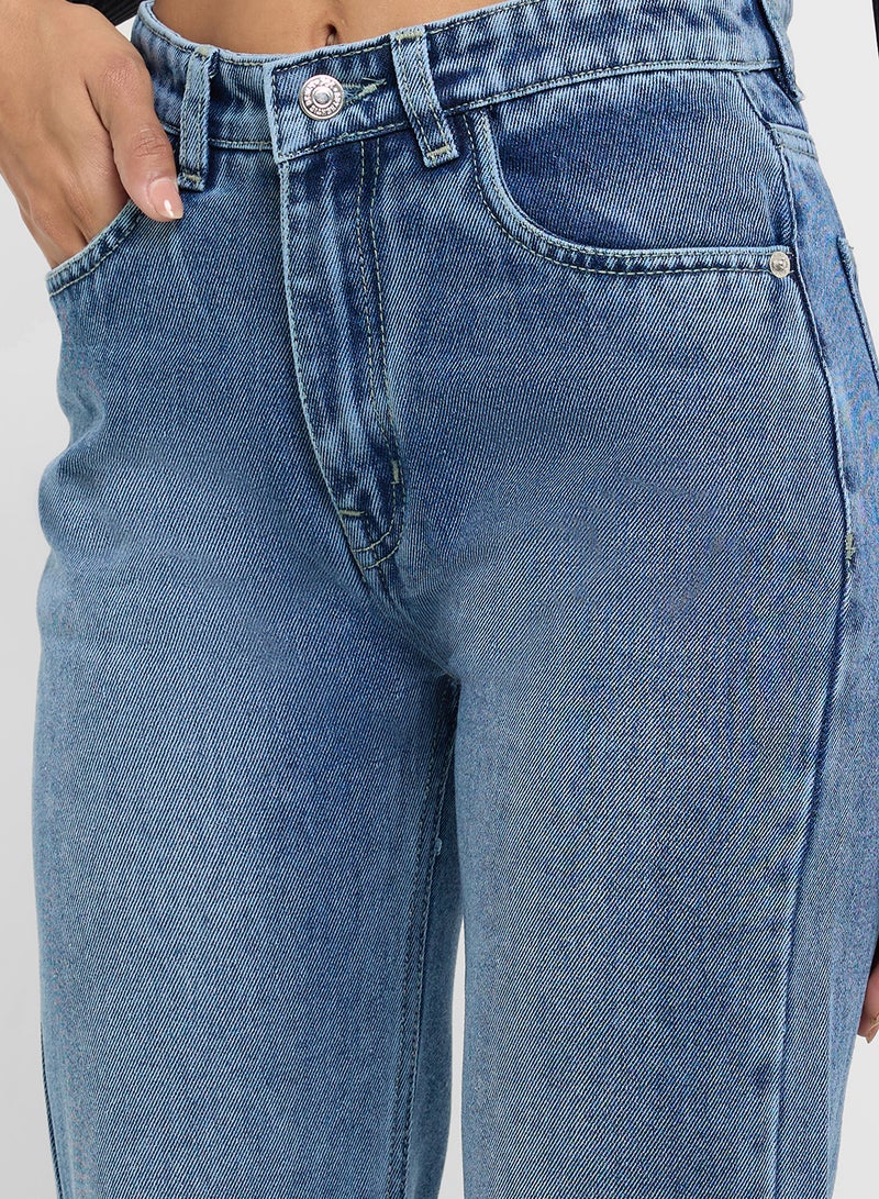 جينجر جينز مستقيم بخصر عالٍ بتصميم ممزق - Image 4