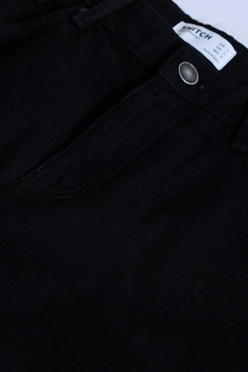 SNITCH جينز واسع أسود
