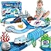VATOS Track Toys 183 Pcs Shark Race Car Toys for Boys Girls 3 4 5 6 7 9 Year Bendable Flexible Racetrack Cars with Shark  Ball Ocean Theme Train Toys STEM Educational Playset Birthday Gift - Image 4