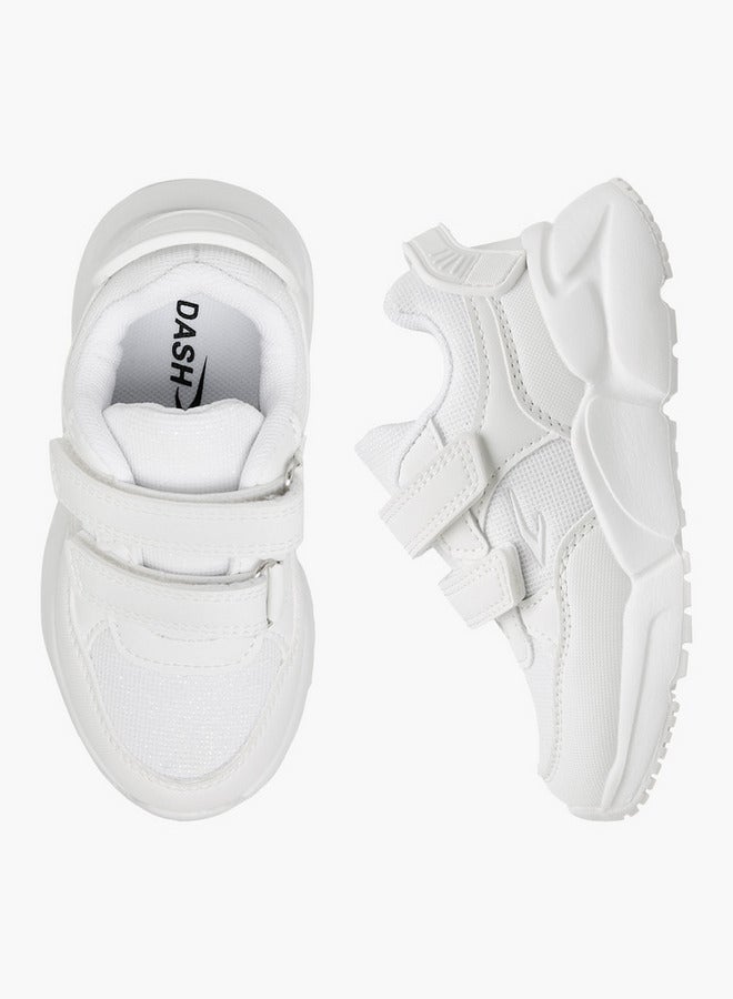 Dash Panelled School Shoes with Hook and Loop Closure  - Image 1