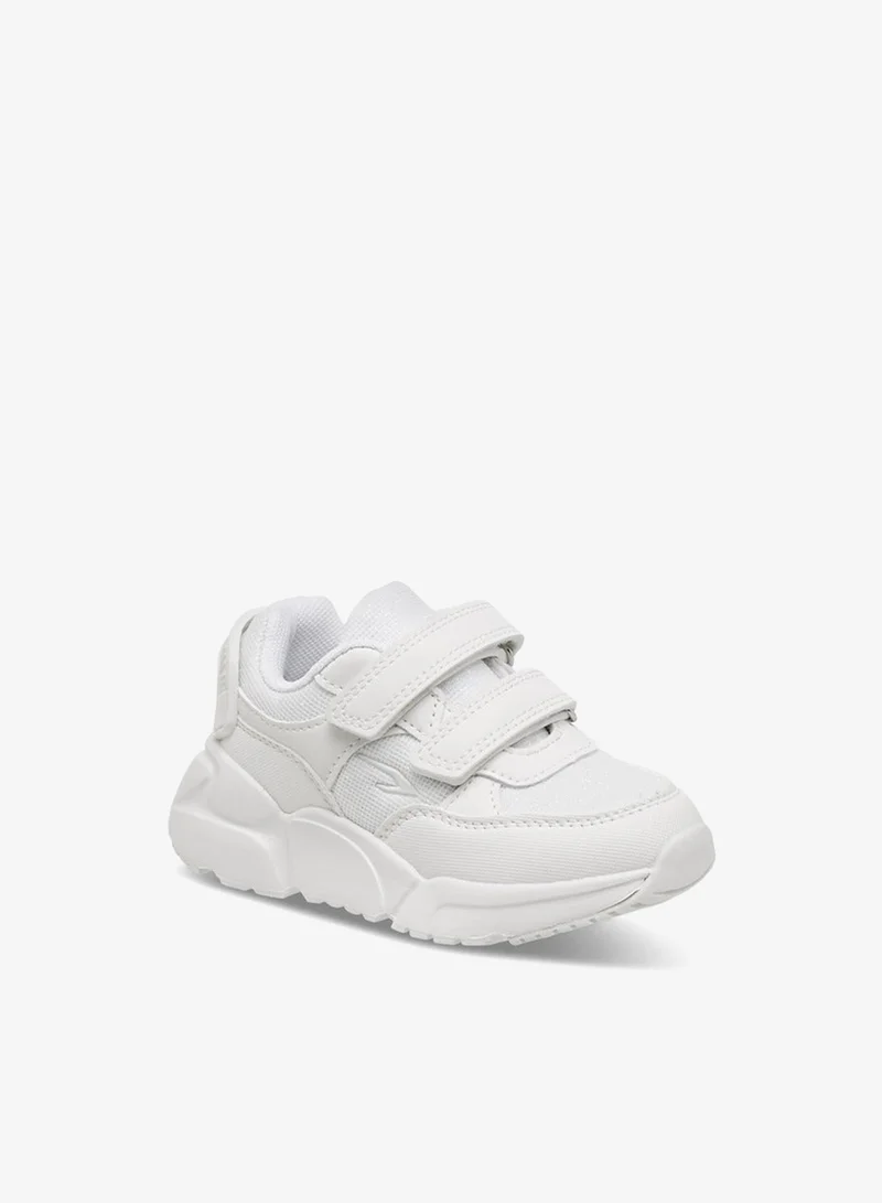 Dash Panelled School Shoes with Hook and Loop Closure