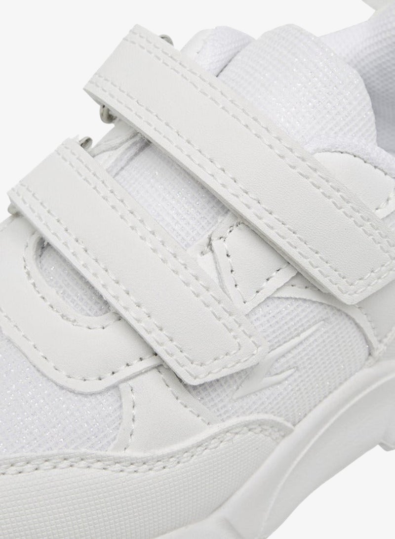 Dash Panelled School Shoes with Hook and Loop Closure - Image 4