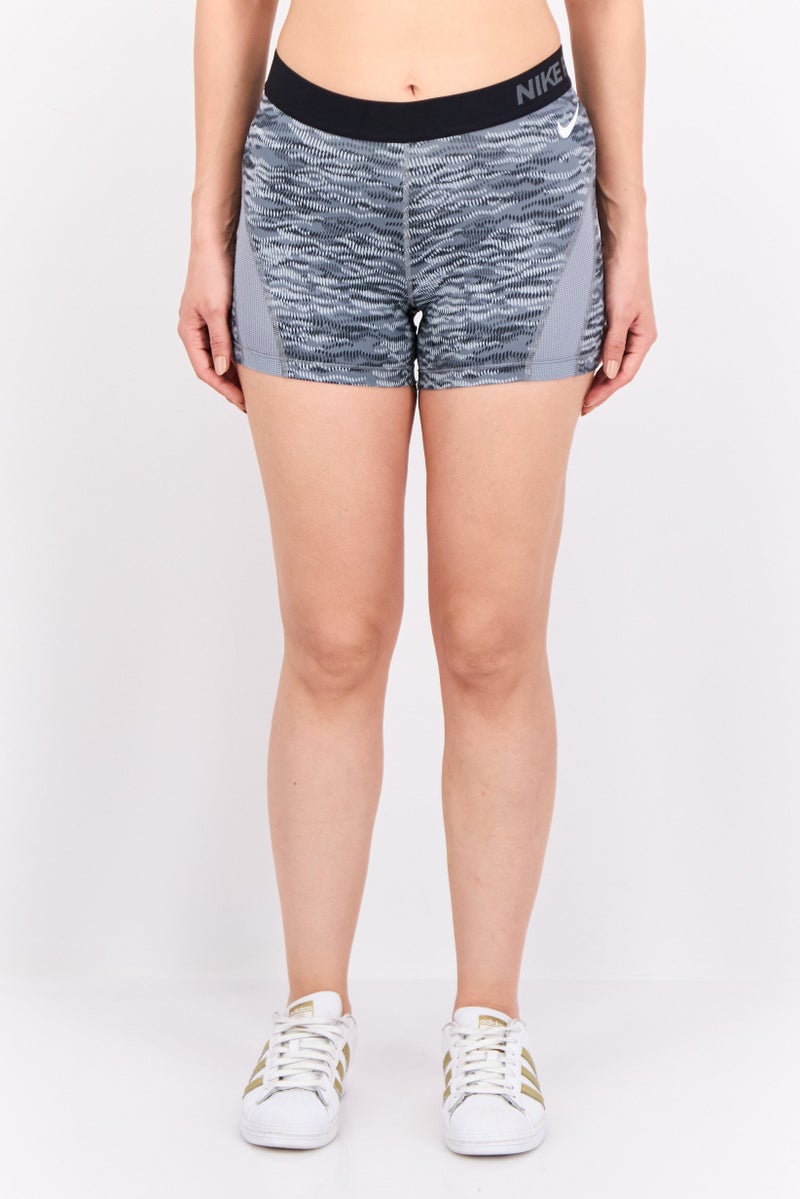 Nike Women Sportswear Fit Training Tight Shorts, Grey/Black - Image 1