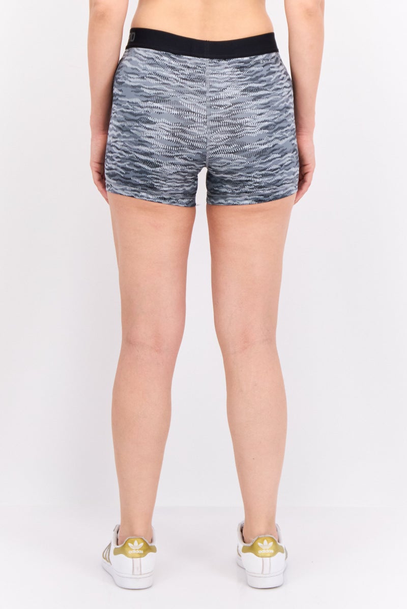 Nike Women Sportswear Fit Training Tight Shorts, Grey/Black - Image 3