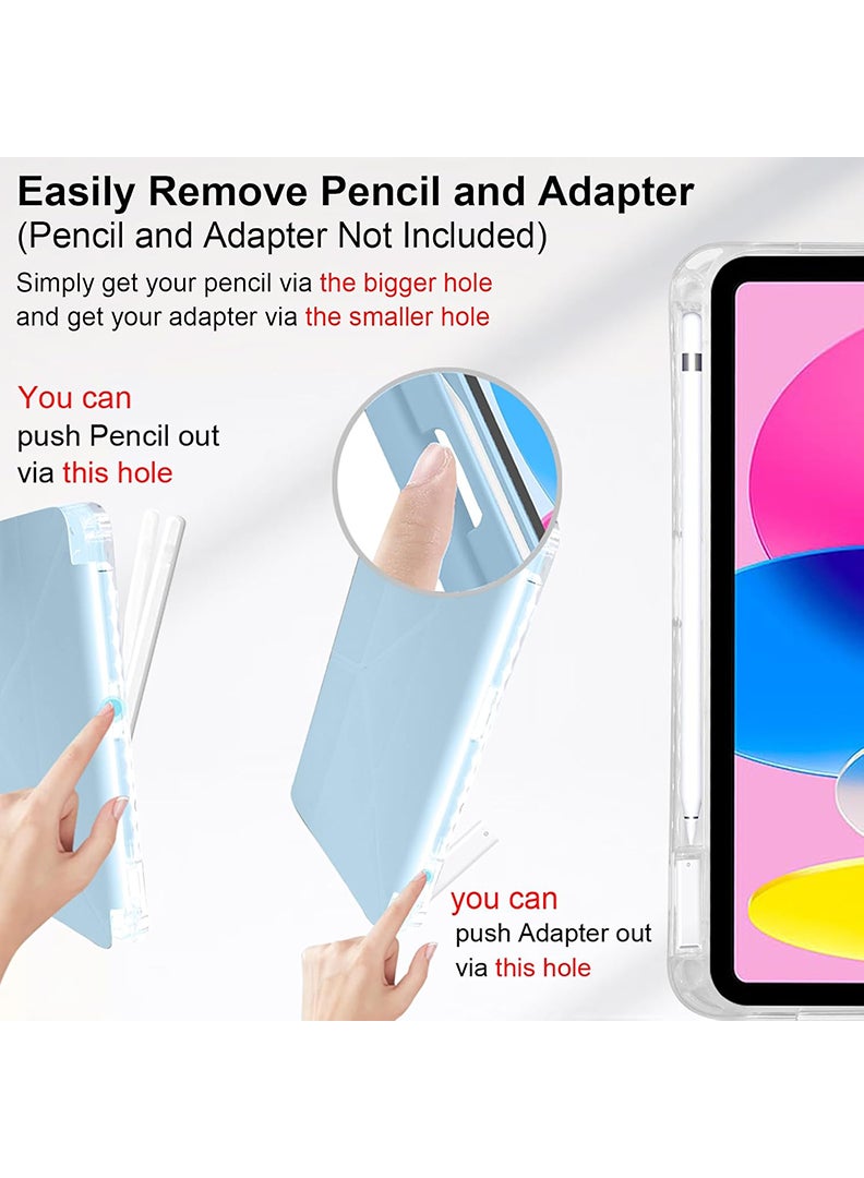 Theodor Case for iPad Air 11 inch M3 2025/Case for iPad Air 11 inch M2 2024 and iPad Air5 10.9 inch 2022/Air4 10.9 inch 2020 Gen with Pencil Holder 8 Mutil Angles Folding Auto Wake/Sleep,Cover for air 5th/air 4th 10.9inch 2022/2020,air 6th/air 7th 11inch 2025/2024- Sky Blue - Image 5