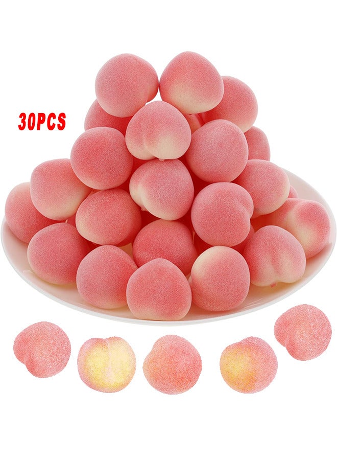 30PCS Mini 1.2 Inch Artificial Fruit Peach Simulation Peach Realistic Fake Fruit Peach For Floral Arrangements Home Decor Home Kitchen Party Photography Prop Food Toy - Image 1