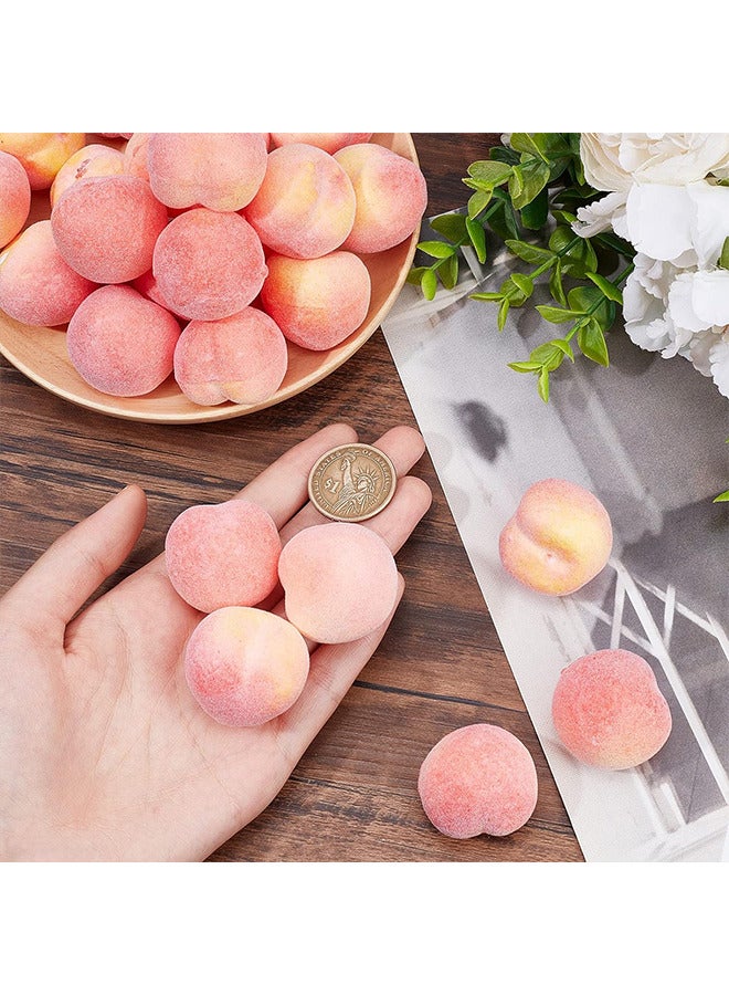 30PCS Mini 1.2 Inch Artificial Fruit Peach Simulation Peach Realistic Fake Fruit Peach For Floral Arrangements Home Decor Home Kitchen Party Photography Prop Food Toy - Image 4