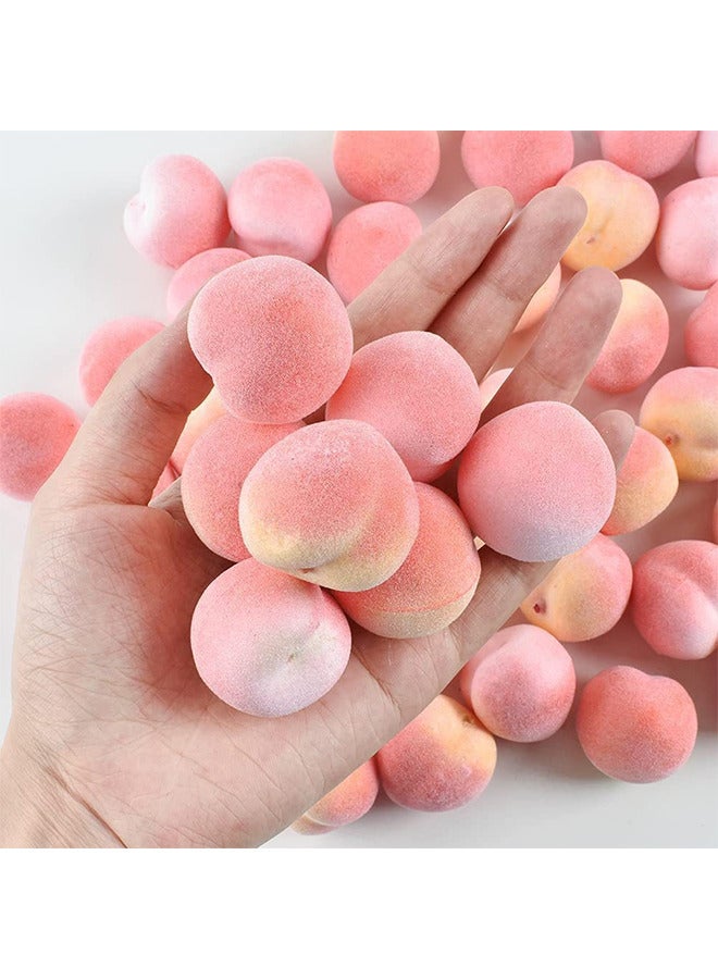 30PCS Mini 1.2 Inch Artificial Fruit Peach Simulation Peach Realistic Fake Fruit Peach For Floral Arrangements Home Decor Home Kitchen Party Photography Prop Food Toy - Image 3