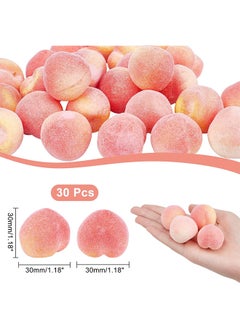 Depend 30PCS Mini 1.2 Inch Artificial Fruit Peach Simulation Peach Realistic Fake Fruit Peach For Floral Arrangements Home Decor Home Kitchen Party Photography Prop Food Toy  - Image 2