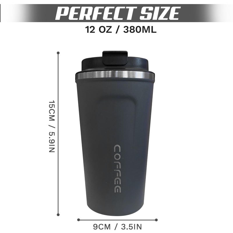 SPLMIFA Travel coffee mugs leak-proof, reusable coffee cups with lids, stainless steel vacuum insulated coffee tumblers, thermal insulation cups for men & women keep drinks hot & cold(2nd-Blue, 12OZ) - Image 4