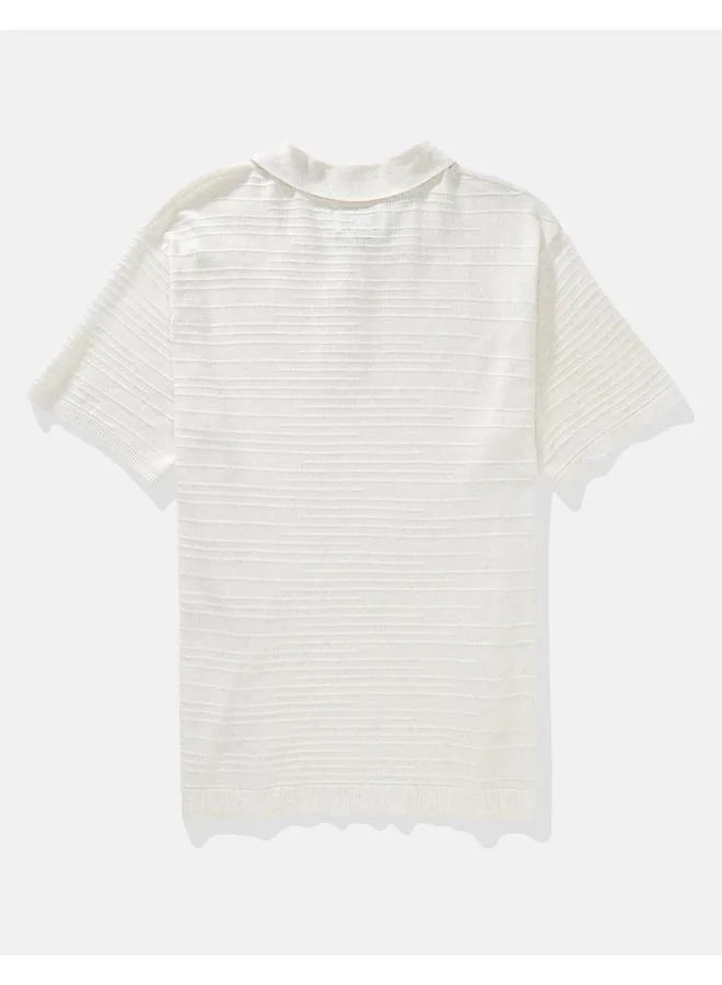 امريكان ايجل AE Linen-Blend Sweater Polo Shirt